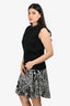 Louis Vuitton 2019 Black/White Patterned Sleeveless Dress Size M