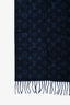 Louis Vuitton Navy Cashmere/Wool Monogram Scarf