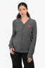 Comme des Garçons Play Grey Wool Red Heart Patch Cardigan Size S