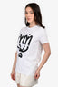 Miu Miu 2020 White/Black Graphic Printed Short Sleeve T-shirt Size XS