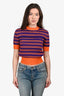 Miu Miu 2019 Purple/Orange Striped Logo Sweater Size 38