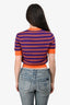Miu Miu 2019 Purple/Orange Striped Logo Sweater Size 38