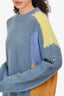Diesel Blue/Multicolour Mohair/Wool Colour Block Sweater Size S