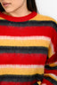 Miu Miu 2018 Red/Yellow Mohair Striped Crewneck Sweater Size 40