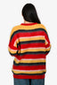 Miu Miu 2018 Red/Yellow Mohair Striped Crewneck Sweater Size 40