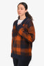 Acne Studios Black/Orange Check V Neck Sweater Size XS