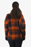Acne Studios Black/Orange Check V Neck Sweater Size XS