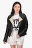 Pre-Loved Chanel™ 2011/12 Black Silk Lined Lambskin Leather Quilted Jacket Size 38