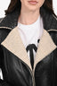 Pre-Loved Chanel™ 2011/12 Black Silk Lined Lambskin Leather Quilted Jacket Size 38