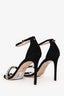 Stuart Weitzman Black Suede Rhinestone Embellished Sandal Heels Size 11