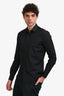 Saint Laurent 2018 Black Cotton Button Down Shirt Size 38 Mens