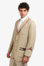 Gucci Beige Linen Rope Trimmed Horsebit Sports Jacket Size 44 Mens