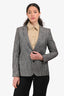 Saint Laurent 2013 Black/White Cotton Metallic Detail Single Breasted Blazer Size 40