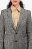 Saint Laurent 2013 Black/White Cotton Metallic Detail Single Breasted Blazer Size 40