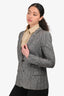 Saint Laurent 2013 Black/White Cotton Metallic Detail Single Breasted Blazer Size 40