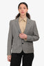 Celine Black/White Wool/Mohair Houndstooth Single Breasted Blazer Size 42