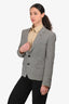 Celine Black/White Wool/Mohair Houndstooth Single Breasted Blazer Size 42