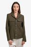 Balmain Green Wool/Linen Blend Buttoned Jacket Size 44