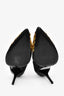 Roger Vivier Black Satin Gold Sequin Pointed Toe Heels Size 36