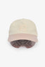 Fendi Pink Leather/Beige Canvas 'EyeCap' Baseball Cap