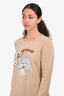 Weekend Max Mara Cream Dog on Leash Graphic Long Sleeve Top Size M