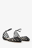 Jimmy Choo Black Suede Crystal Embellished Flats Size 36.5