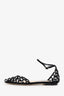 Jimmy Choo Black Suede Crystal Embellished Flats Size 36.5