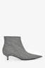 Balenciaga Black/White Fabric Knife Kitten Heel Booties Size 39