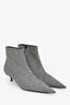 Balenciaga Black/White Fabric Knife Kitten Heel Booties Size 39