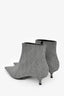 Balenciaga Black/White Fabric Knife Kitten Heel Booties Size 39