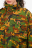 Off-White Camouflage Cotton Padded Field Jacket With Roll Up Hood Size XS