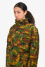 Off-White Camouflage Cotton Padded Field Jacket With Roll Up Hood Size XS