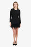 LAMARQUE Black Feather Trimmed Mini Dress Size S