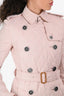 Burberry London Baby Pink Quilted Belted Midi Trench Coat Estimated Size XS