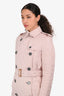 Burberry London Baby Pink Quilted Belted Midi Trench Coat Estimated Size XS