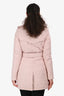 Burberry London Baby Pink Quilted Belted Midi Trench Coat Estimated Size XS