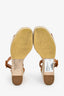 Hermes Brown Leather Espadrille 'Elda' Platform Sandals Size 37