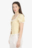 Reformation Yellow/White Check Linen Rosemary Top Size 6