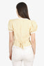 Reformation Yellow/White Check Linen Rosemary Top Size 6