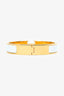 Hermès White/Gold Clic H Bracelet