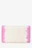 Delvaux White/Pink Leather Flamingo Simplissime Travel Wallet