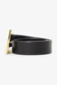 Celine Black Leather Square Buckle Belt Size XS