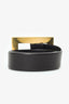 Celine Black Leather Square Buckle Belt Size XS