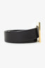 Celine Black Leather Square Buckle Belt Size XS