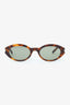 Saint Laurent Brown Tortoise Frame Oval Sunglasses