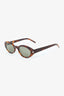 Saint Laurent Brown Tortoise Frame Oval Sunglasses