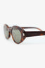 Saint Laurent Brown Tortoise Frame Oval Sunglasses
