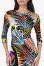 Emilio Pucci Multicolour Floral Print Silk Midi Dress Size 8