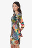 Emilio Pucci Multicolour Floral Print Silk Midi Dress Size 8
