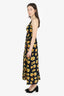 Escada Black/Yellow Floral Print Sleeveless Dress Size 34